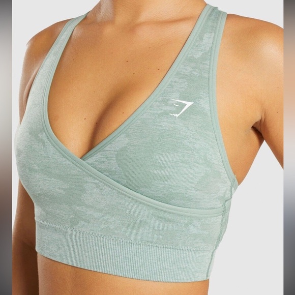 Gymshark Set Camo Seamless Leggings and Camo Adapt Bra sage green size S - Picture 3 of 16